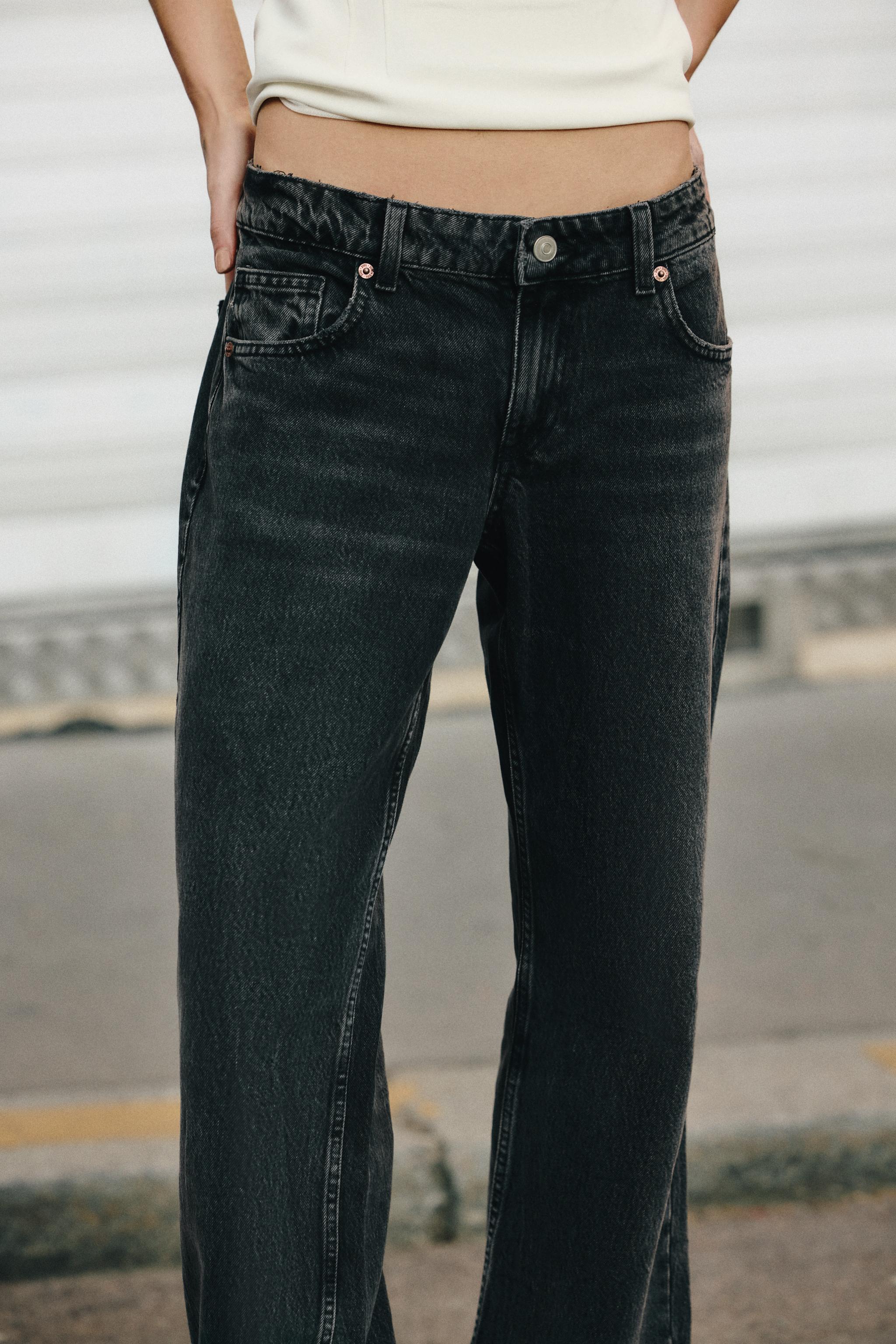 Zara Trf Geniş Paça Düşük Bel Jean görsel 2
