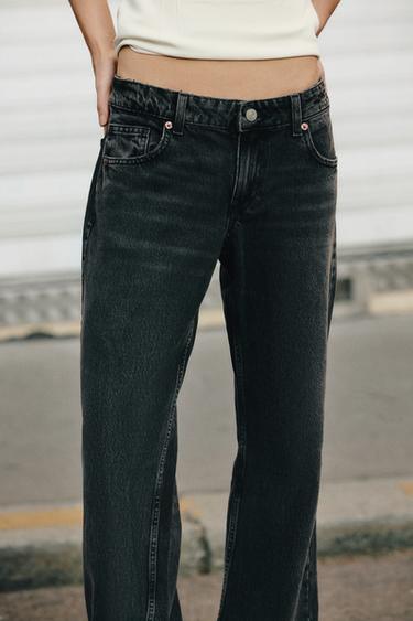 JEAN TRF WIDE LEG TAILLE BASSE - Noir de Zara