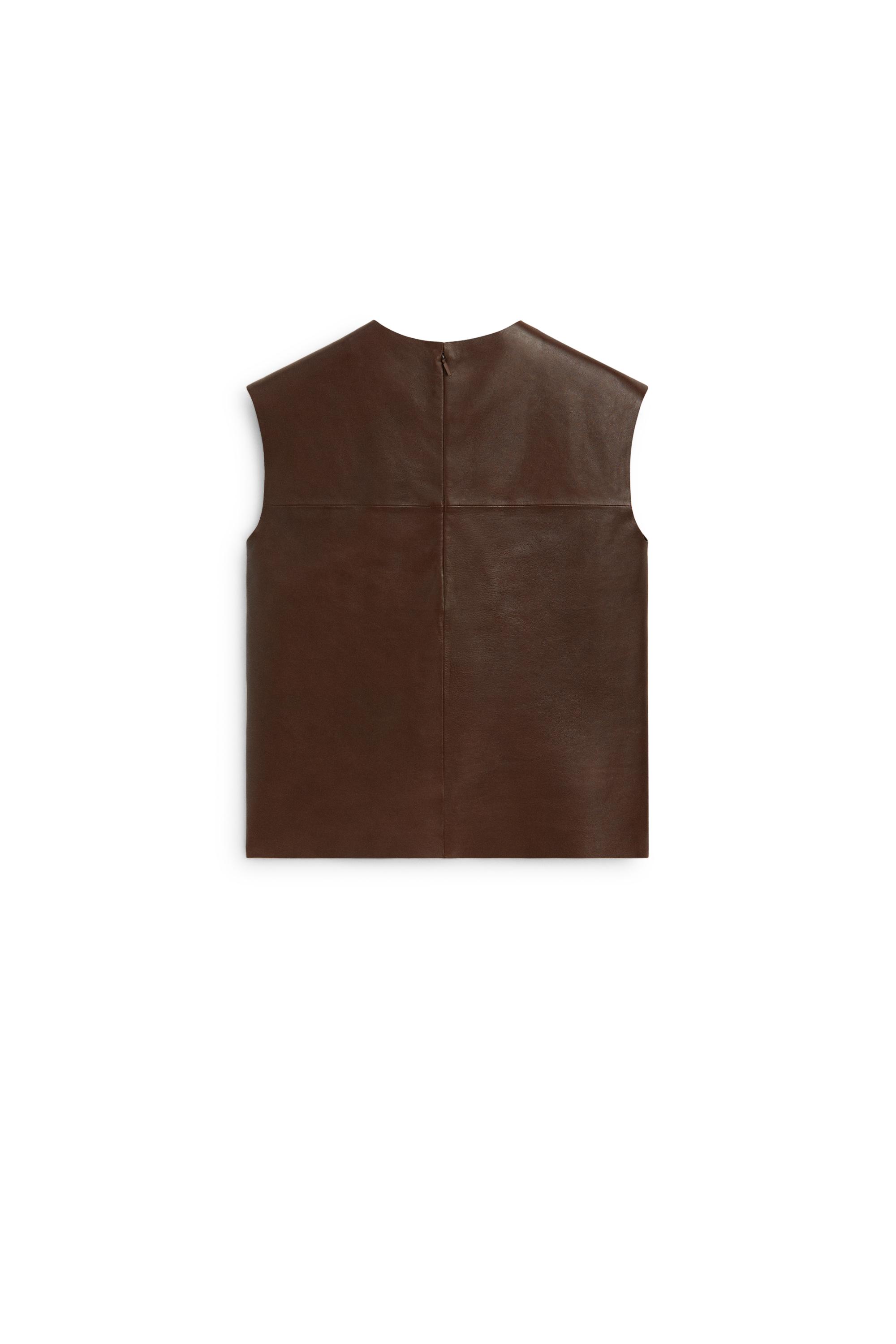 Round neck nappa leather top - LIMITED EDITION