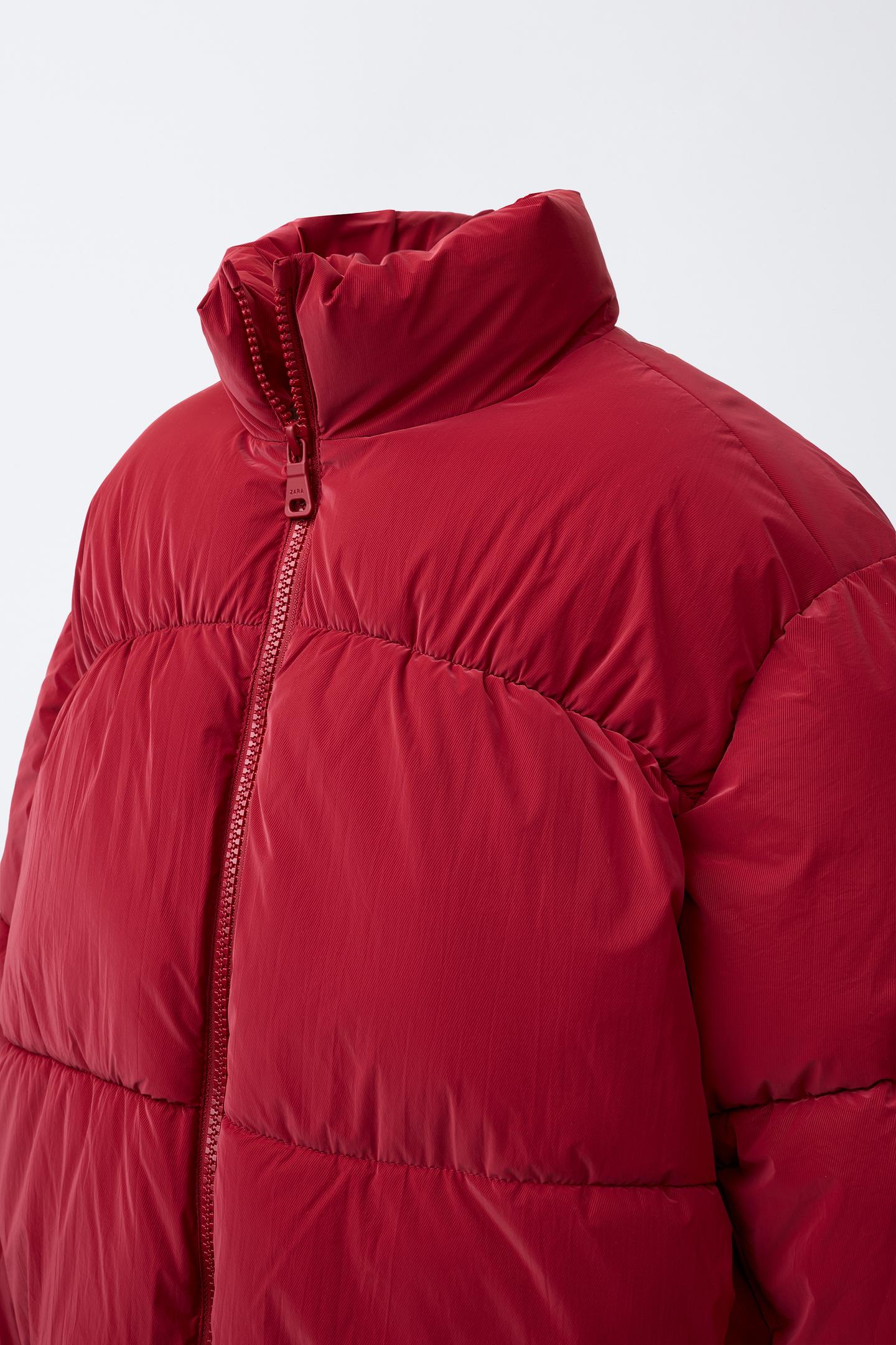 Детская куртка Zara Rubberized Puffer, цвет: Красный — фото 5