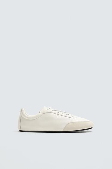 LEREN SNEAKERS LIMITED EDITION - Wit van Zara