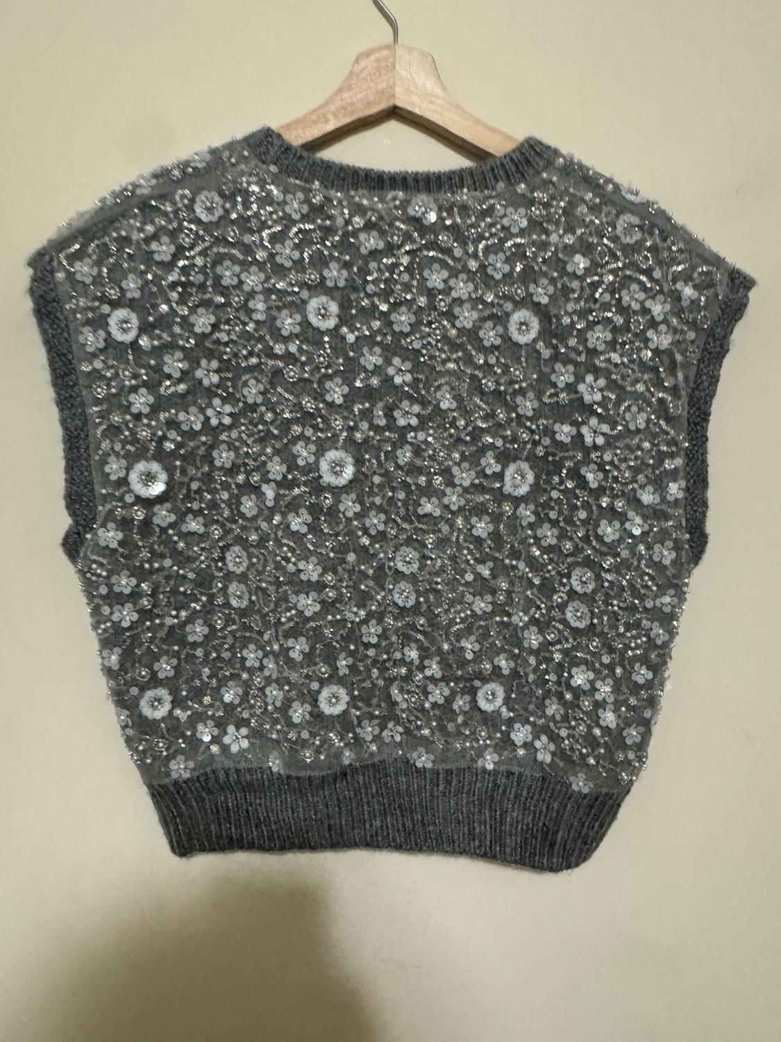 BEADED KNIT SWEATER VEST - Image 3
