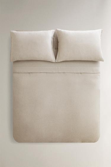 LINEN DUVET COVER - Light beige by Zara - Image 0