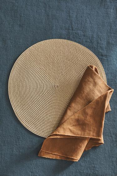 ランチョンマット 丸型(2枚セット)ベージュブラウンZaraのランチョンマット 丸型(2枚セット) - ベージュブラウン