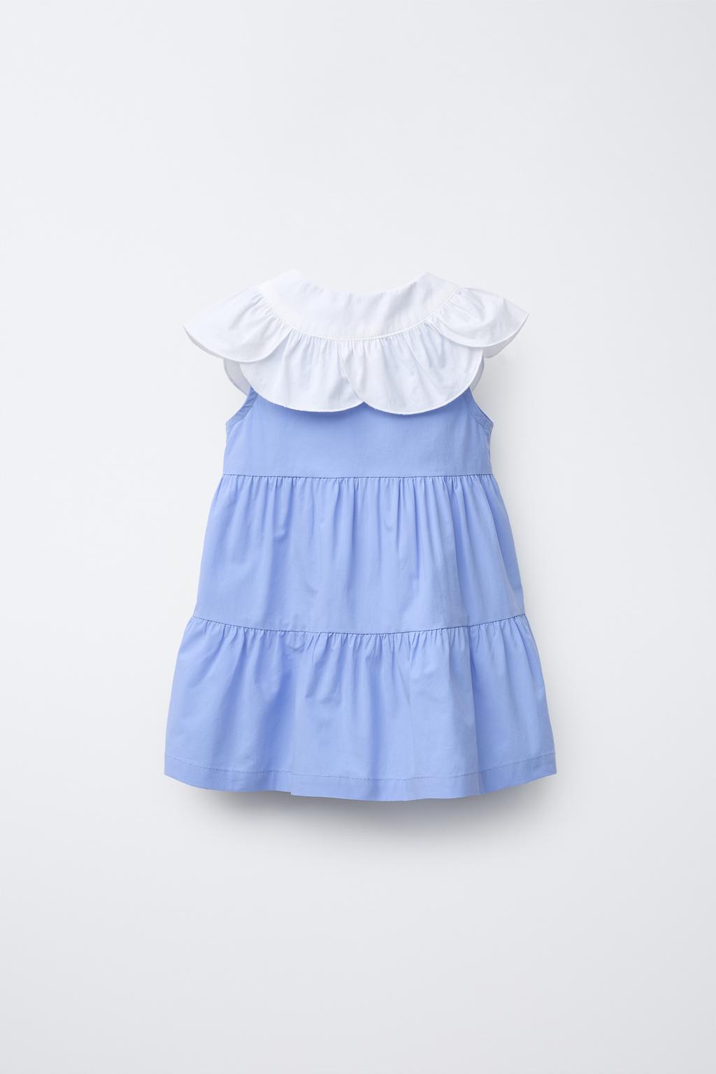 TIERED POPLIN DRESS
