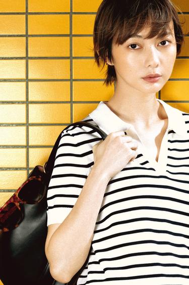 STRIPED KNIT SHORT SLEEVE POLO SHIRT - striped by Zara