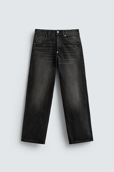 RELAXED FIT JEANS - Green by Zara