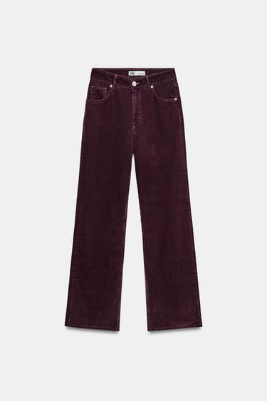 PANTALÓN PANA - Burdeos de Zara