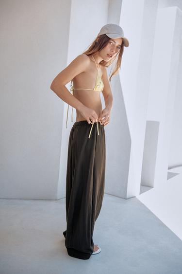 ZW COLLECTION BARREL TROUSERS - Brown by Zara