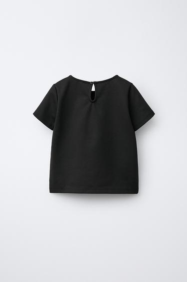 PONTE ROMA FLORAL T-SHIRT - Black by Zara - Image 1