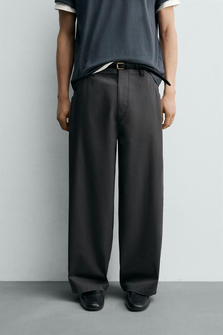 ZARA WIDE-LEG CROPPED TROUSERS