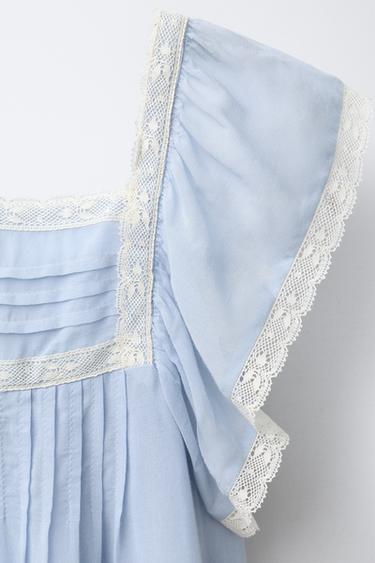 LACE TRIM DETAIL DRESS - Blue grey by Zara - Image 2