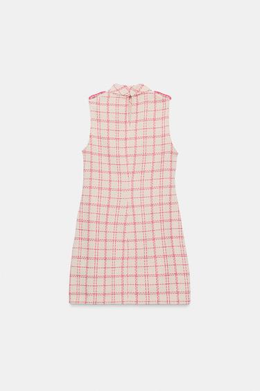 ROBE COURTE STRUCTURÉE - Blanc / Rose de Zara - Image 8