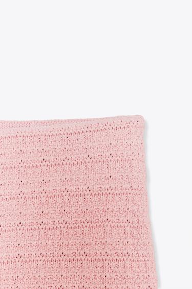 JUPE EN MAILLE EN MATIÈRES VARIÉES - Rose de Zara - Image 6