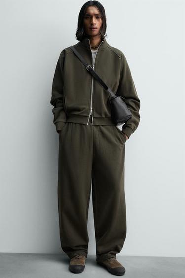 WASHED BALLOON FIT JOGGER TROUSERS - Khaki by Zara - Image 4