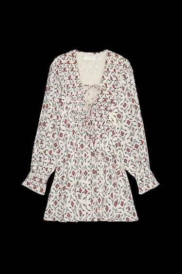 Zara ZW COLLECTION PRINTED SHORT DRESS - Multicolored - Image 0