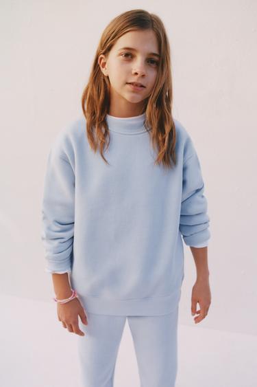Zara PLAIN SWEATSHIRT - Light blue