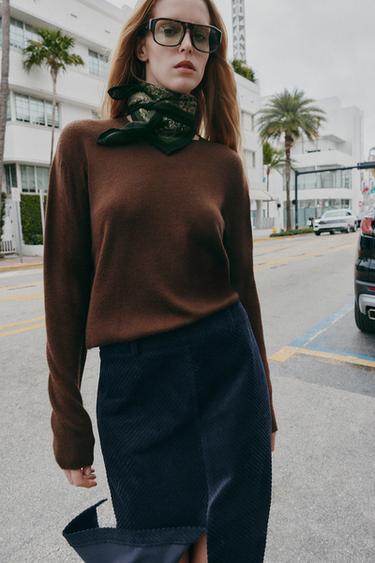 BANDANA ESTAMPADA LANA 100% - Khaki de Zara