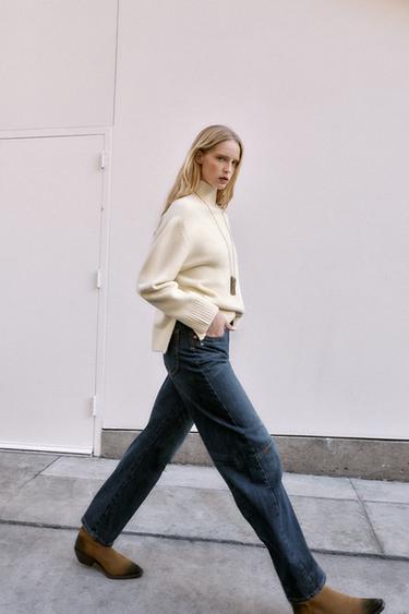 Zara Z1975 LOW RISE BALLOON FIT JEANS - Blue