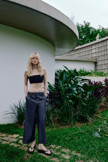 CULOTTES WITH BELT LOOPS - Blue / Indigo by Zara