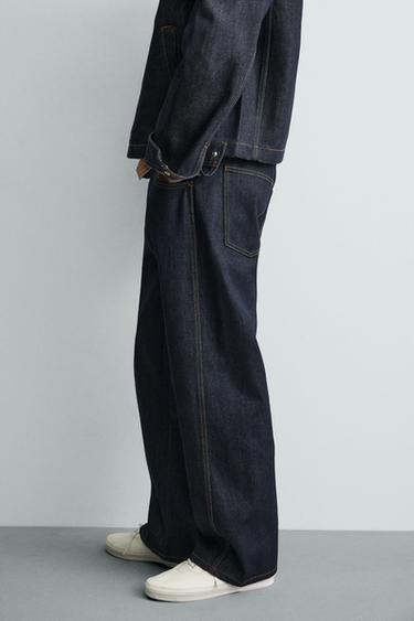 EMBROIDERED LOOSE FIT JEANS - Indigo by Zara - Image 6