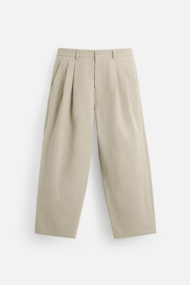 PANTALONI CHINO CON PIEGHE - cammello di Zara