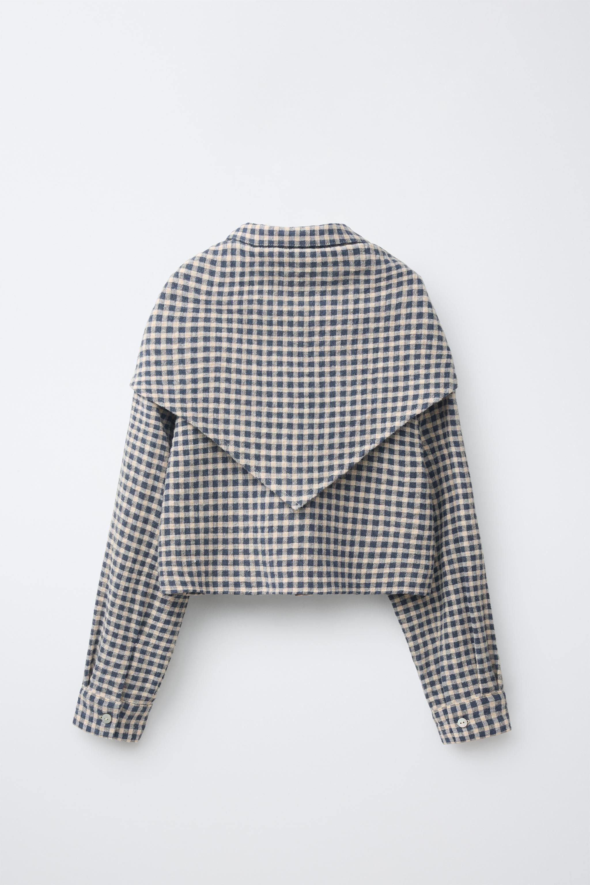 CAMISA XADREZ COM LENÇO - Azul | ZARA Brasil