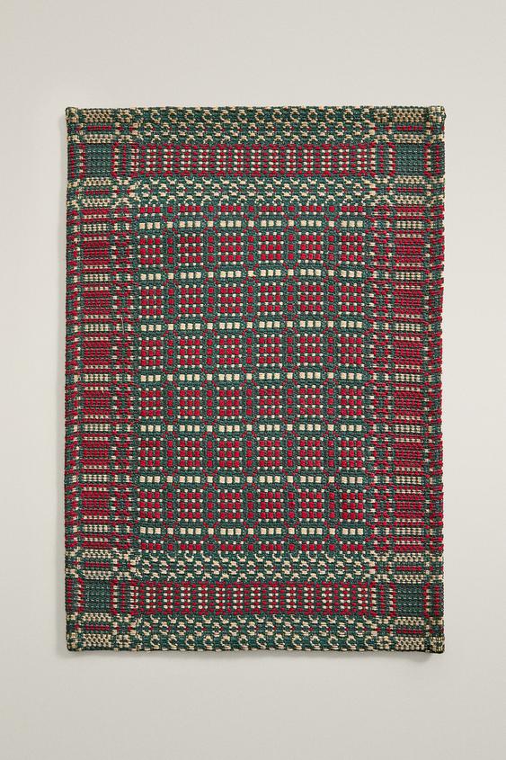 Zara JACQUARD CHRISTMAS PLACEMAT - Green - Image 0