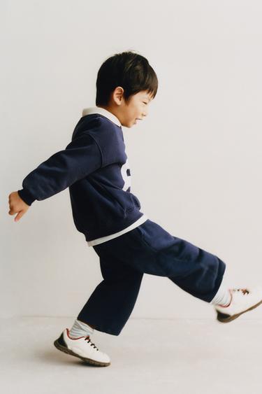 BLUZË HOODIE POLO ME NUMËR TË STAMPUAR - Blu marinari nga Zara