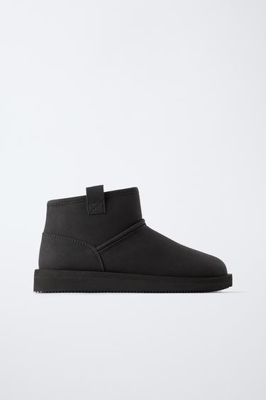 SHEEPSKIN ANKLE BOOTS - Black by Zara