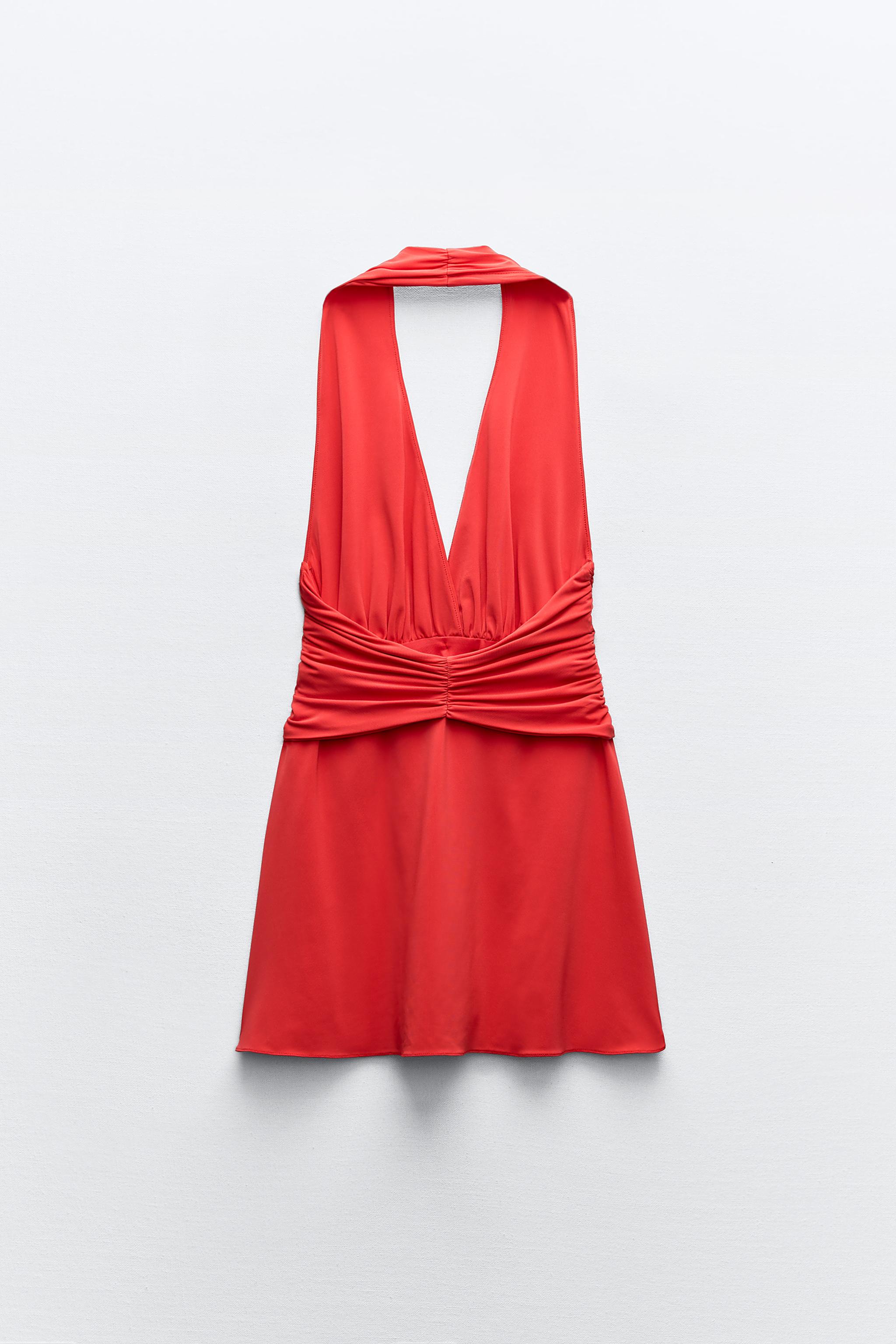 DRAPED HALTER DRESS - Red | ZARA United States