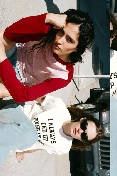 COMBINED LONG SLEEVE T-SHIRT - Pink by Zara