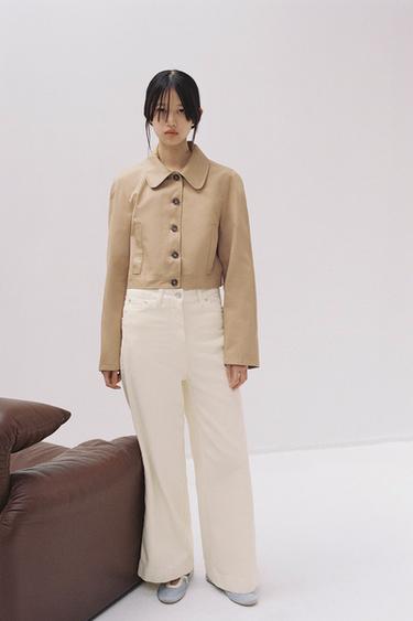 ZW COLLECTION LOOSE HIGH-WAIST JEANS - Yellow by Zara - Image 0