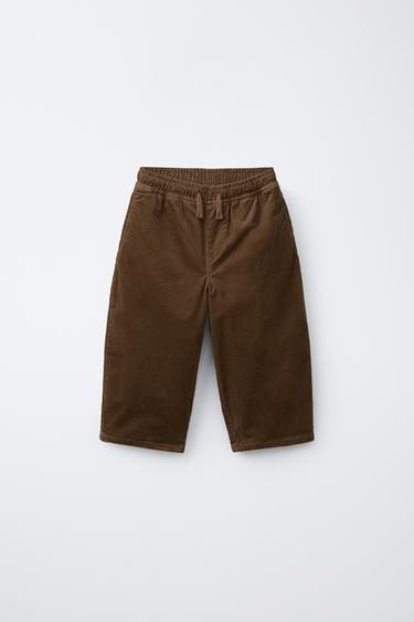 BAGGY NEEDLECORD TROUSERS - Caramel by Zara