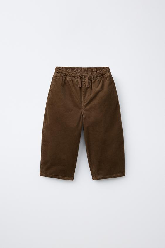 BAGGY NEEDLECORD TROUSERS - Caramel by Zara - Image 0
