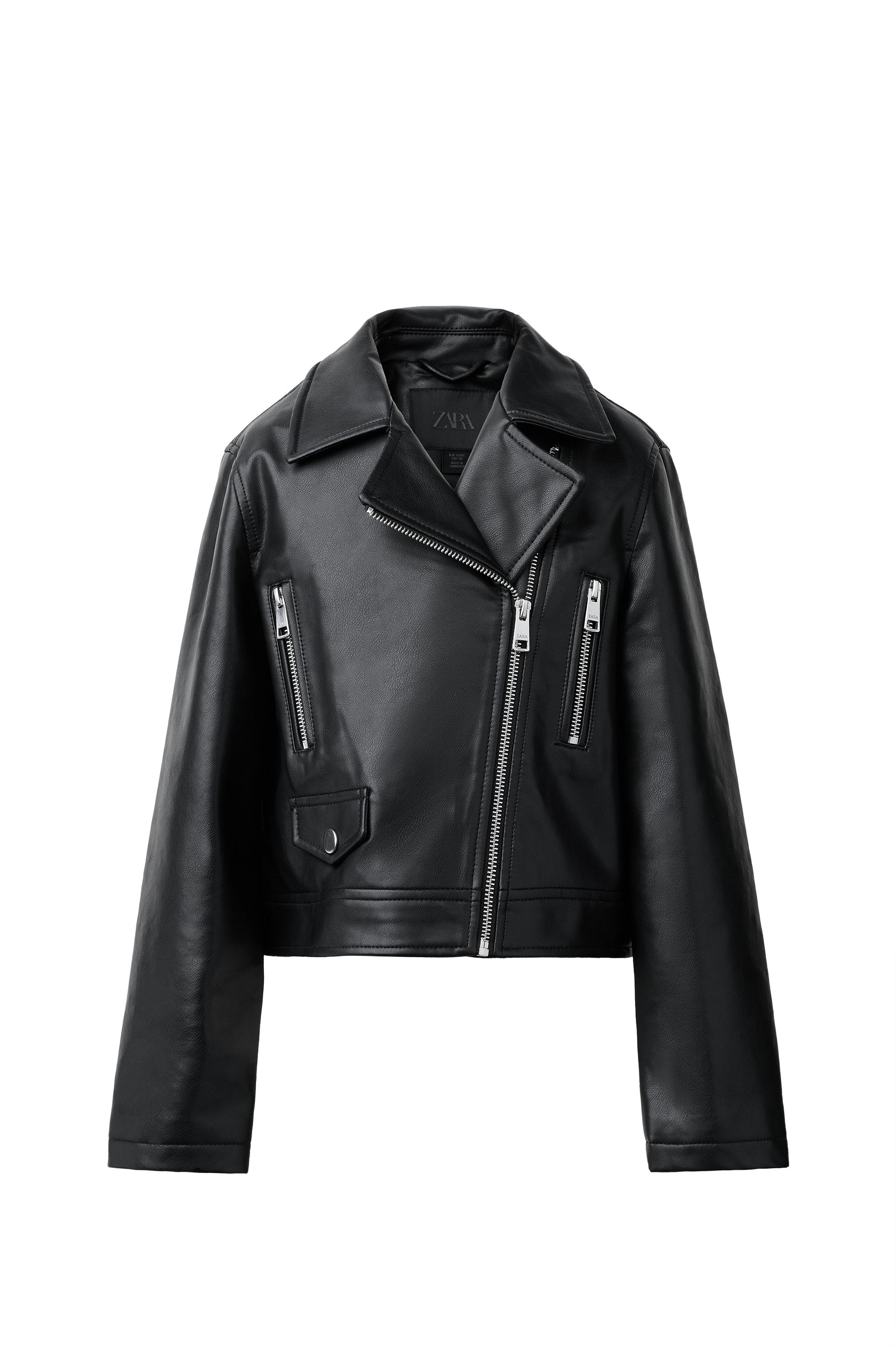 フェイクレザーライダースジャケット - ブラック | ZARA Japan / 日本