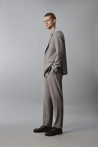 REGULAR FIT TEXTURED SUIT TROUSERS - Beige by Zara - Image 3