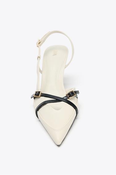 CHAUSSURES À TALONS À BRIDES AVEC BOUCLE - blanc de Zara - Image 4