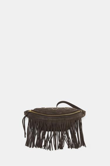 RIÑONERA FLECOS SERRAJE - Marrón de Zara - Imagen 0