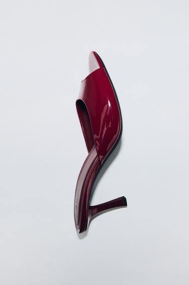 HEELED MULES - Burgundy Red by Zara