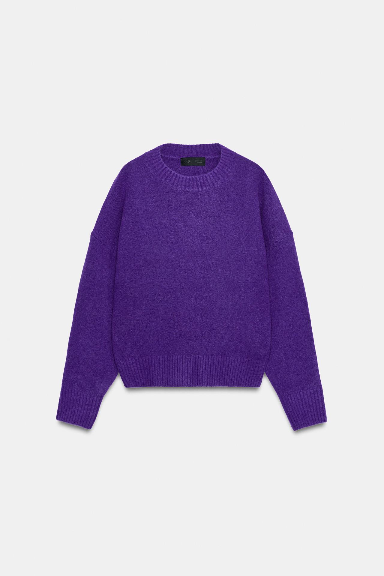 SOFT KNIT SWEATER — Purple