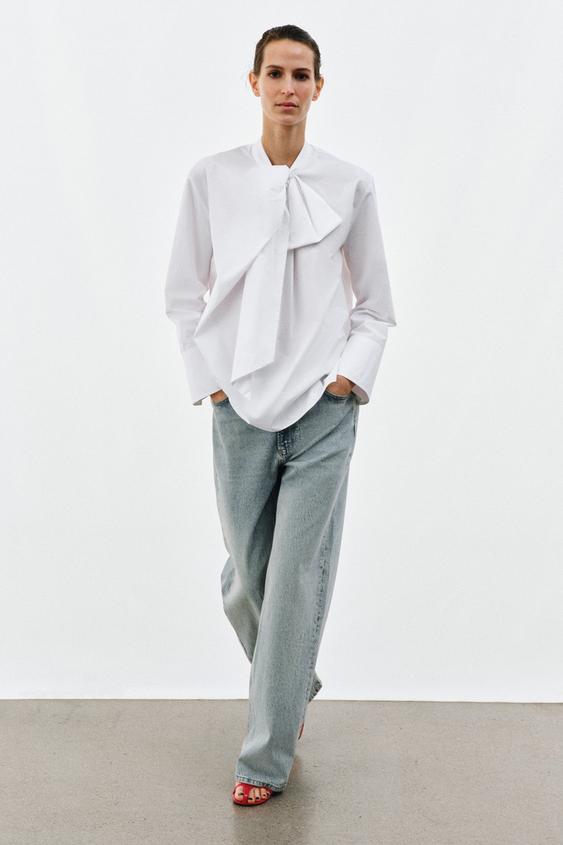 TIED POPLIN SHIRT ZW COLLECTION