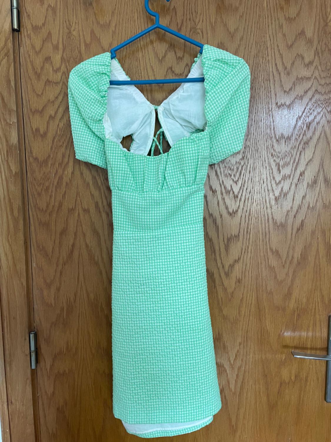 TEXTURED GINGHAM DRESS