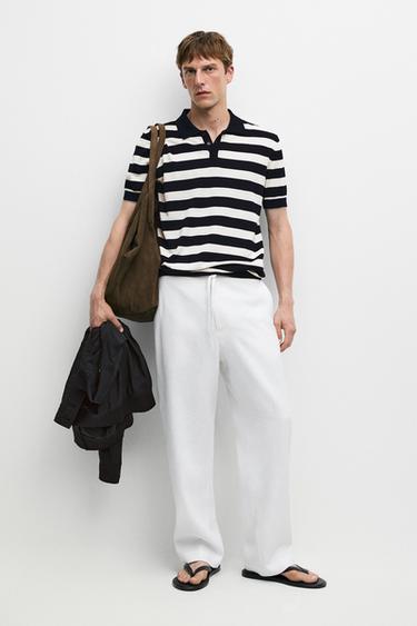 Pantalon jogging 100 % lin - Blanc de Zara - Image 0