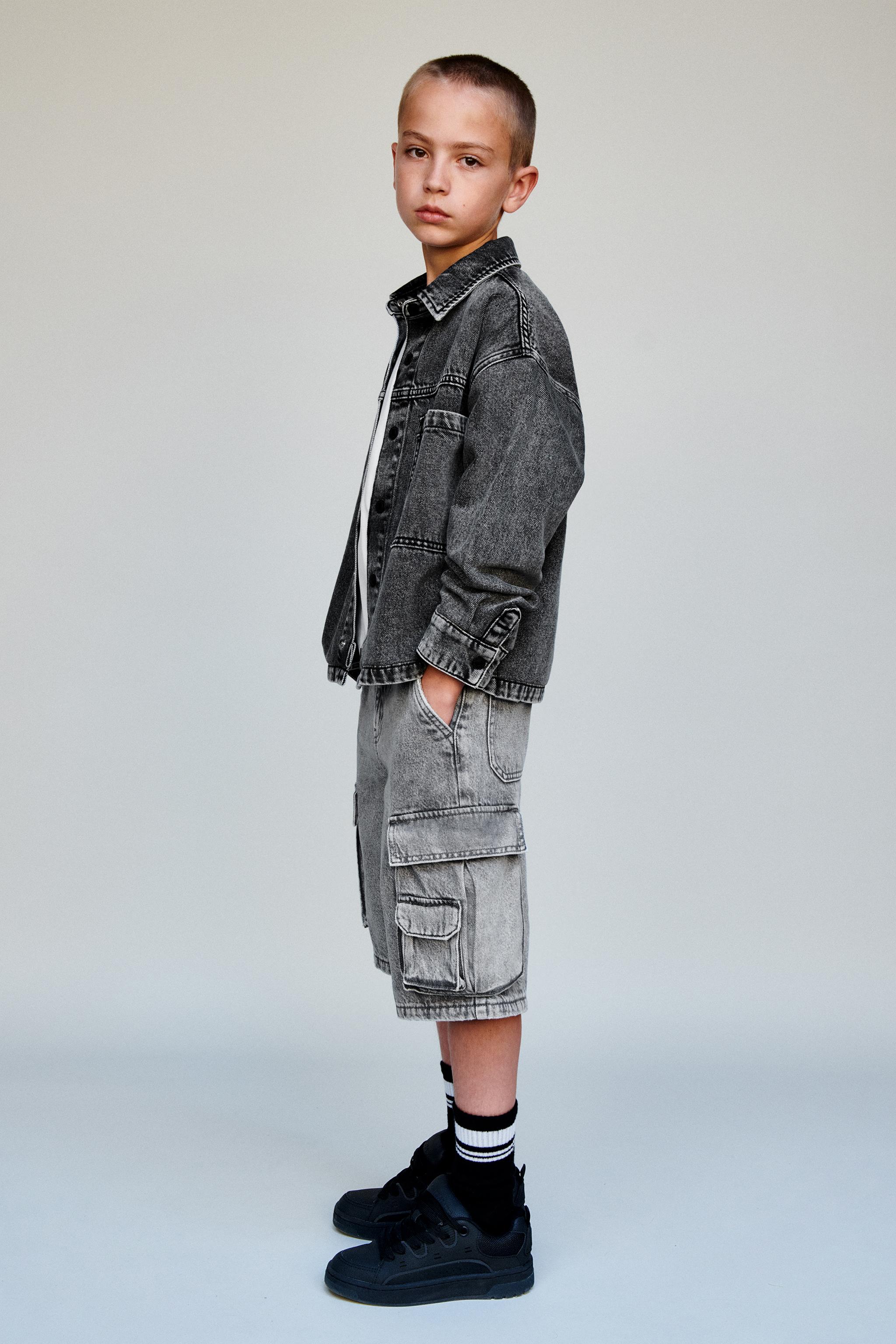 MULTICARGO WIDE DENIM SHORTS