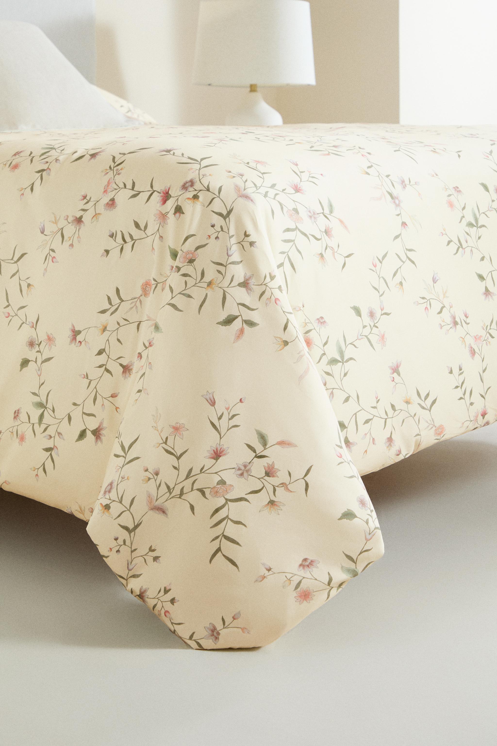 (300 thread count) SATEEN FLORAL DUVET COVER