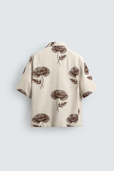 FLORAL EMBROIDERY SHIRT - Ecru by Zara - Image 7