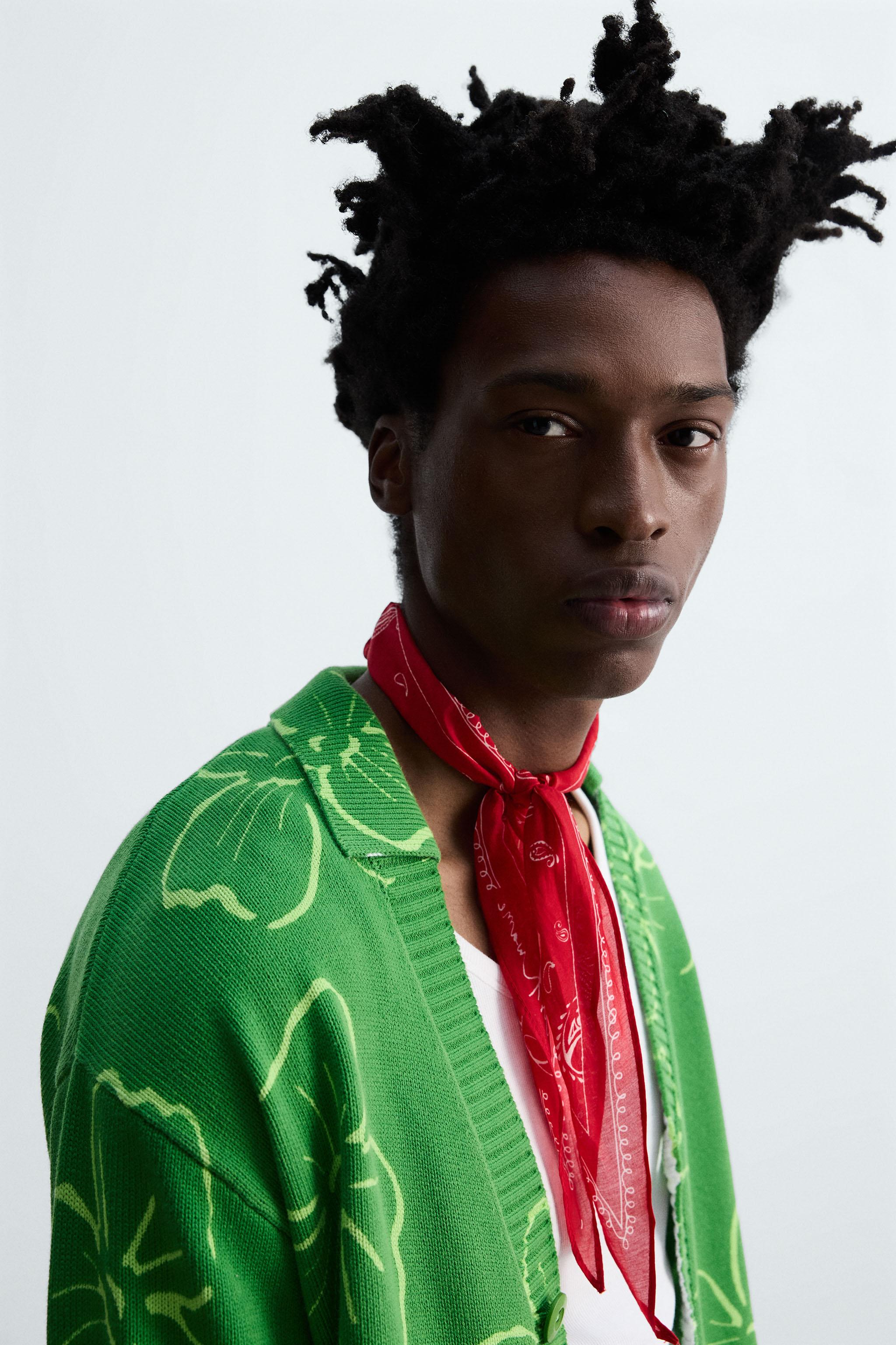 FLORAL PRINT CARDIGAN © OTIS KWAME KYE QUAICOE - Green