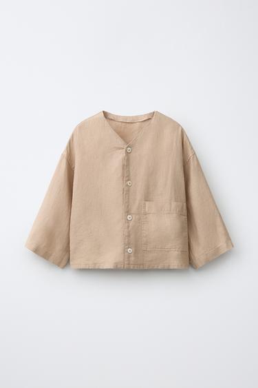 SKJORTEJAKKE I 100% HØR - lys brun fra Zara