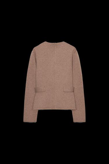 TWILL TOP WITH BUTTONS - Light brown by Zara